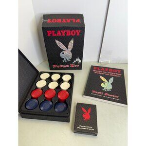 Playboy Poker Kit 2004 w/ Chips, 1 Deck & Book by Basil Nestor Some Chips Missin
